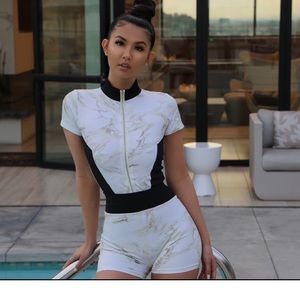 Two Piece Marble Athletic Outfit
